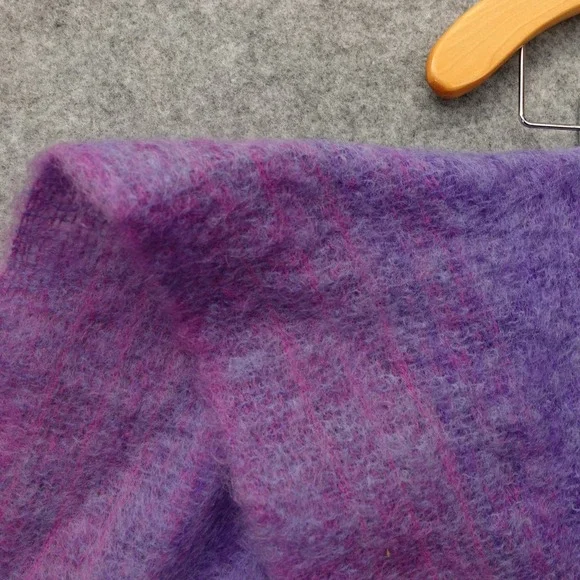 Mohair Wool Shawl Scarf VTG‎ Purple Ombre Striped Irish AVOCA HANDWEAVERS 25x68 - Picture 6 of 8
